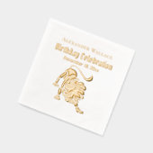 Stalking Lion verjaardagsfeest naamdatum Folie Servetten (Links)
