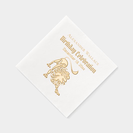 Stalking Lion verjaardagsfeest naamdatum Folie Servetten (Rechts)