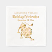 Stalking Lion verjaardagsfeest naamdatum Folie Servetten (Voorkant)