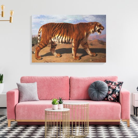 Stalking Tiger (door Rosa Bonheur) Canvas Afdruk (Insitu (Woonkamer))