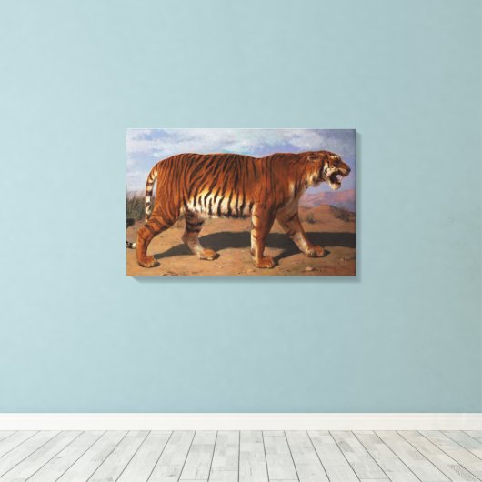 Stalking Tiger (door Rosa Bonheur) Canvas Afdruk (Insitu (Houten vloer))