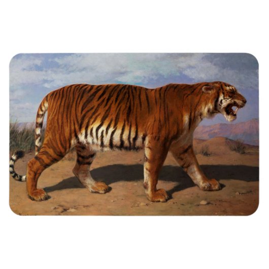 Stalking Tiger (door Rosa Bonheur) Magneet (Horizontaal)