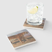 Stalking Tiger (door Rosa Bonheur) Stenen Onderzetter (Zijkant)