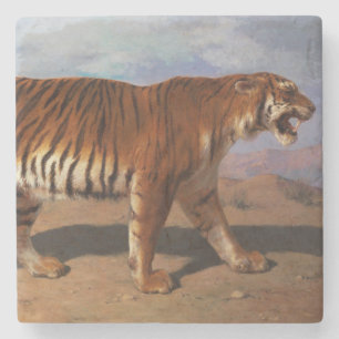 Stalking Tiger (door Rosa Bonheur) Stenen Onderzetter
