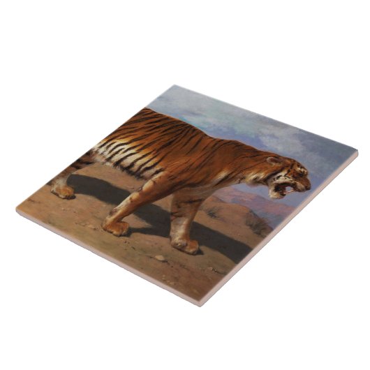 Stalking Tiger (door Rosa Bonheur) Tegeltje (Zijkant)