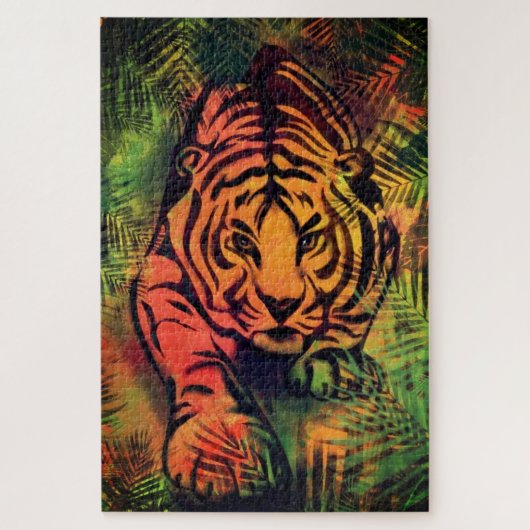 Stalking Tiger Legpuzzel - Schilderij (Verticaal)