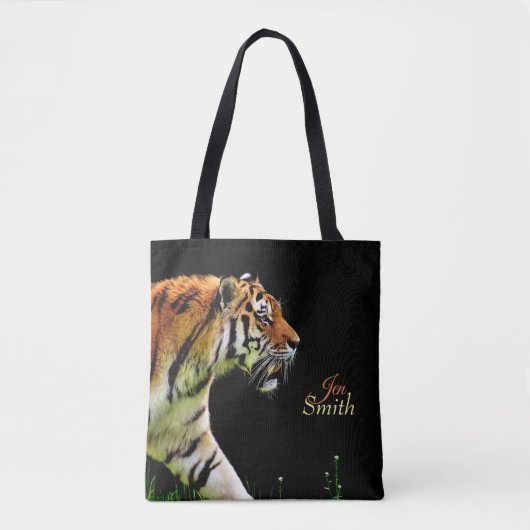 Stalking Tiger *Personaliseer* Tote Bag (Voorkant)