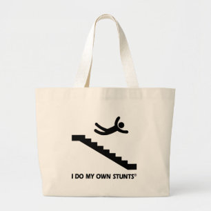 Stallen mijn eigen stunts grote tote bag