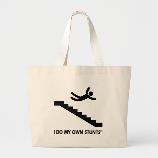 Stallen mijn eigen stunts grote tote bag (Voorkant)