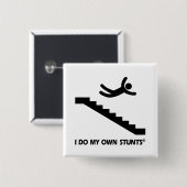Stallen mijn eigen stunts vierkante button 5,1 cm (Voorkant /achterkant)