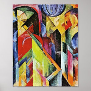 Stallen van Franz Marc Poster