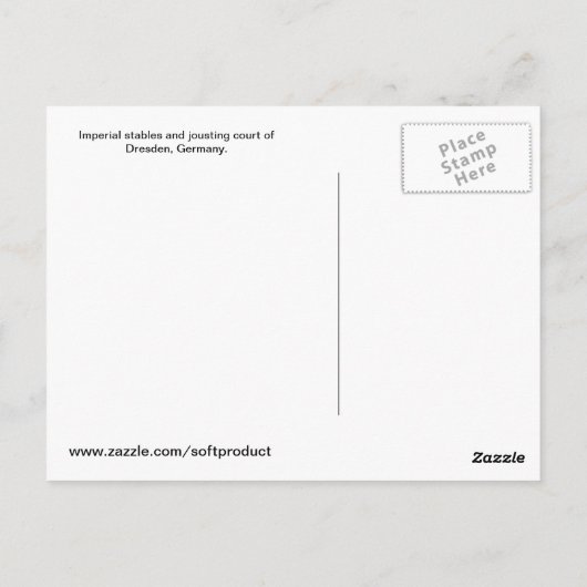 Stallen van het keizerlijke Castle. Dresden, Duits Briefkaart (Achterkant)