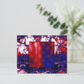 Stalling | Rood- en blauw fractal art Briefkaart (Staand voorkant)