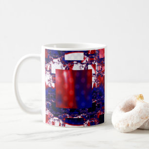 Stalling Rood- en blauw fractal art Koffiemok