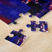 Stalling | Rood- en blauw fractal art Legpuzzel (Zijkant)