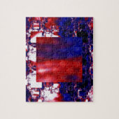 Stalling | Rood- en blauw fractal art Legpuzzel (Verticaal)