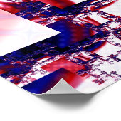 Stalling | Rood- en blauw fractal art Poster (Hoek)