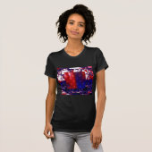 Stalling | Rood- en blauw fractal art T-shirt (Voorkant volledig)