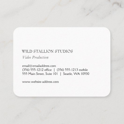 Stallion grijs achtergrond visitekaartje (Achterkant)