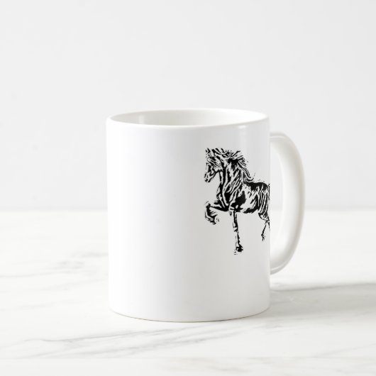 Stallion Horse Motif Elegant Mane Animals kleurig Koffiemok (Voorkant rechts)