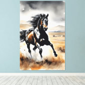 Stallion in Full Stride Canvas Afdruk (Insitu (Houten vloer))