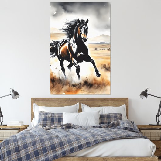 Stallion in Full Stride Canvas Afdruk (Insitu (Slaapkamer))