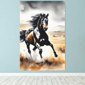 Stallion in Full Stride Canvas Afdruk (Insitu (Houten vloer))