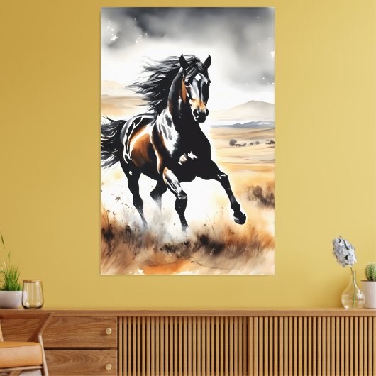 Stallion in Full Stride Canvas Afdruk (Insitu (Woonkamer))