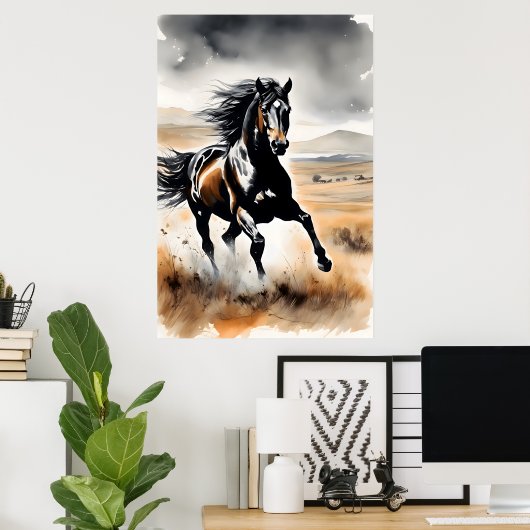 Stallion in Full Stride Poster (Thuiskantoor)