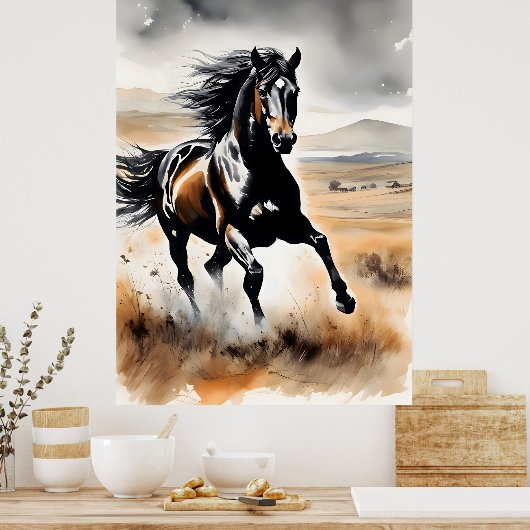Stallion in Full Stride Poster (Keuken)