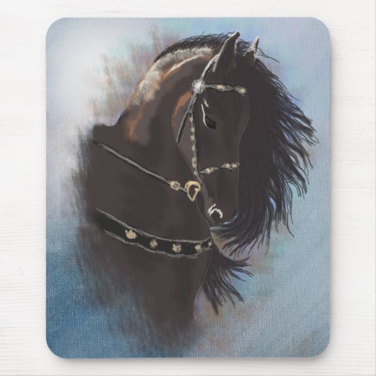 Stallion Portrait - Mousepad Muismat (Voorkant)