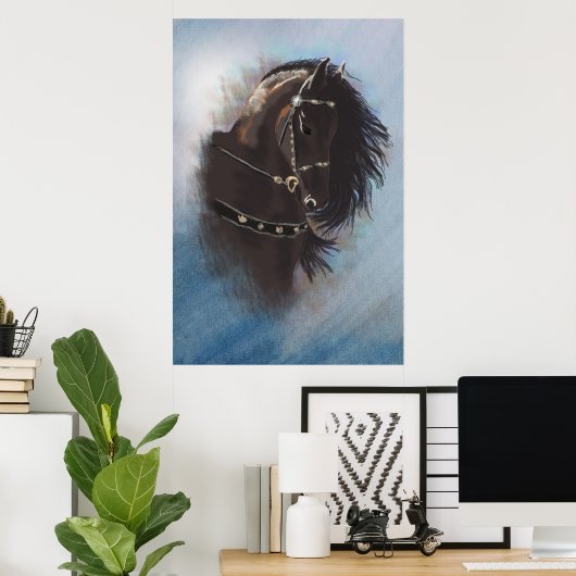 Stallion Portrait - Poster (Thuiskantoor)