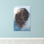 Stallion Portrait - Wrapped Canvas (Insitu (Houten vloer))