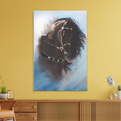 Stallion Portrait - Wrapped Canvas (Insitu (Woonkamer))