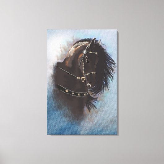 Stallion Portrait - Wrapped Canvas Afdruk (Voorkant)