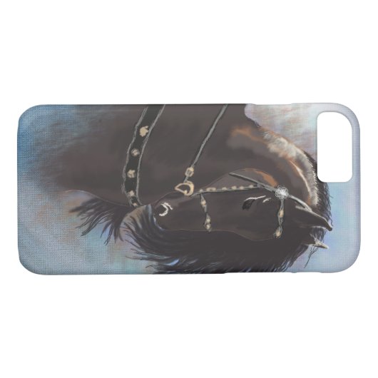 Stallion Portret - iPhone Case (Achterkant (Horizontaal))