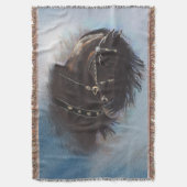 Stallion Portret - Throw Blanket Deken (Voorkant Verticaal)