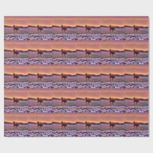 Stallion Running Home op Sunset on Ranch Cadeaupapier (Vlak)