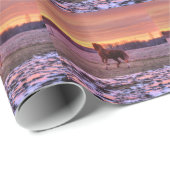 Stallion Running Home op Sunset on Ranch Cadeaupapier (Rol Hoek)