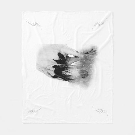 Stallion Shaman & Feathers Fleece Blanket (Voorkant)