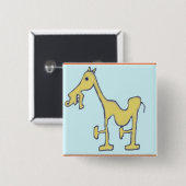 Stallion Vierkante Button 5,1 Cm (Voorkant /achterkant)