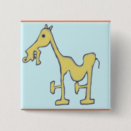 Stallion Vierkante Button 5,1 Cm (Voorkant)