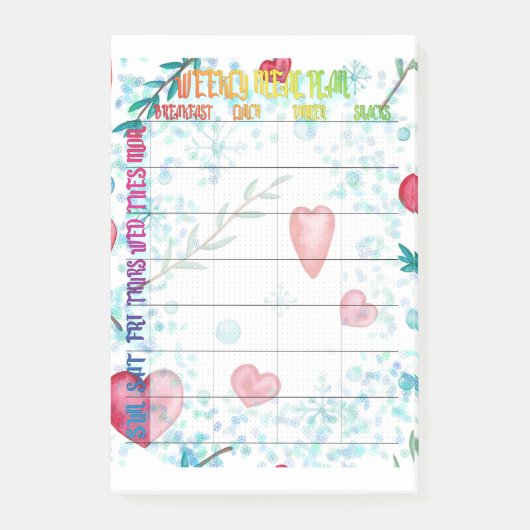 Stalplan voor wekelijkse post-it® notes (Voorkant)