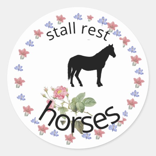 stalrustpaarden ronde sticker (Voorkant)