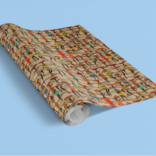 Stam Afrikaans Patroon Etnisch Cadeaupapier