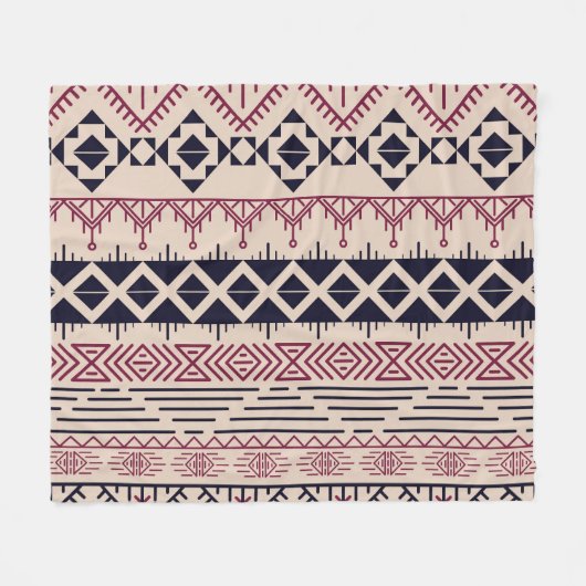  stam Azteekse achtergrond, etnisch patroon. Fleece Deken (Voorkant (Horizontaal))