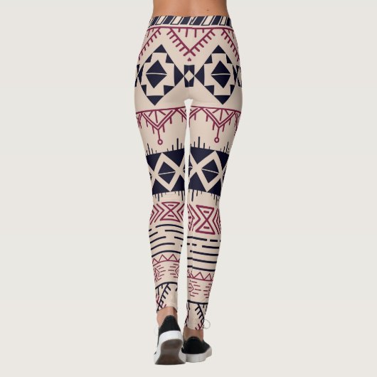  stam Azteekse achtergrond, etnisch patroon. Leggings (Achterkant)