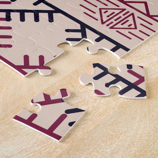  stam Azteekse achtergrond, etnisch patroon. Legpuzzel (Zijkant)