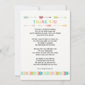 Stam Baby Shower Gedicht Bedankje, neutraal Kaart (Voorkant)