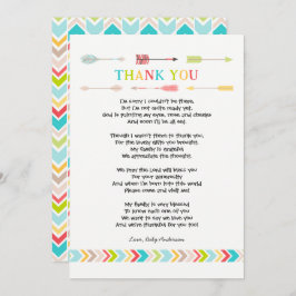 Stam Baby Shower Gedicht Bedankje, neutraal Kaart